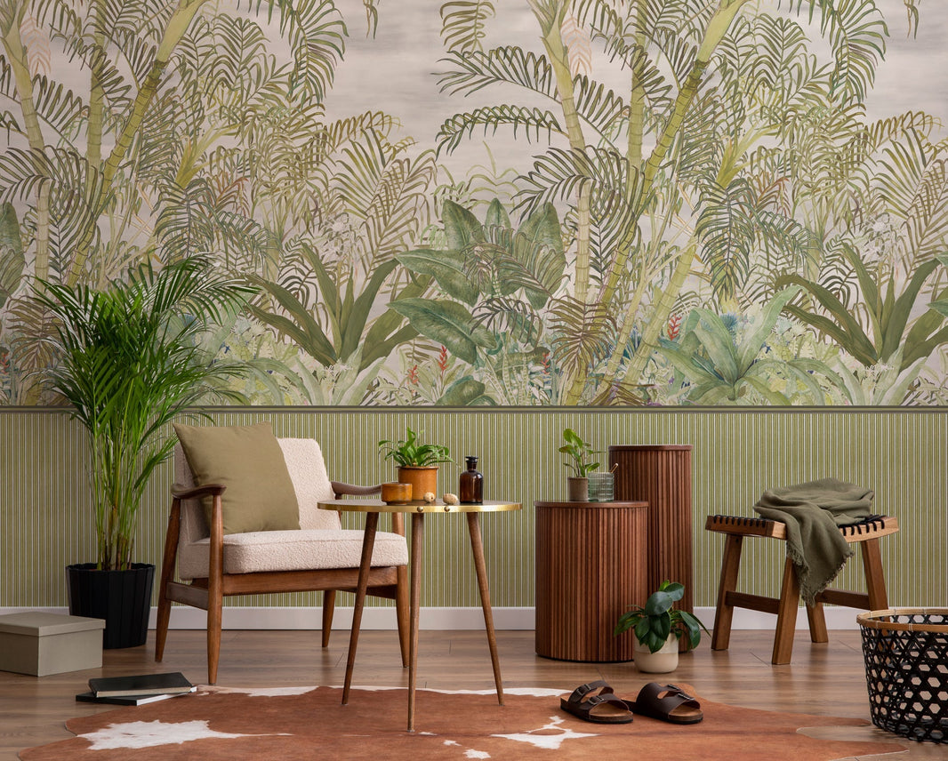 Palm Music wallpaper by Tilla in a sitting room
