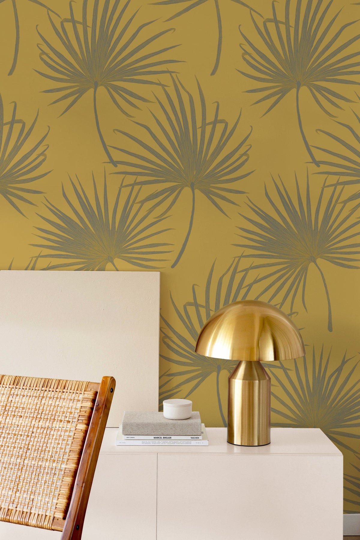 It's a Tropical Thing wallpaper by Tilla for Nilaya styled in a room, VRSA