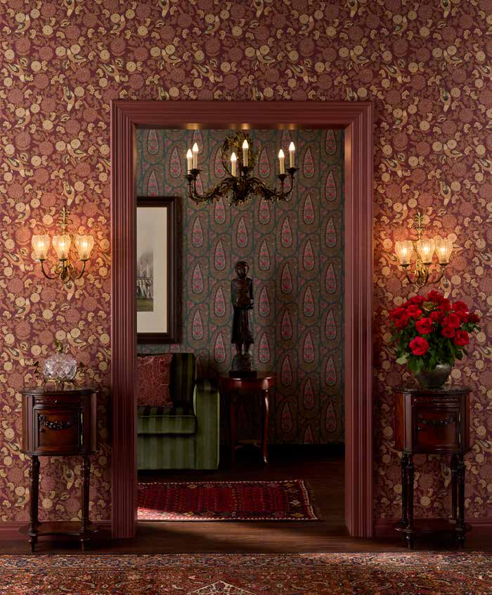 Sabyasachi Batar wallpaper from A Masterful Revival styled in a room, VRSA