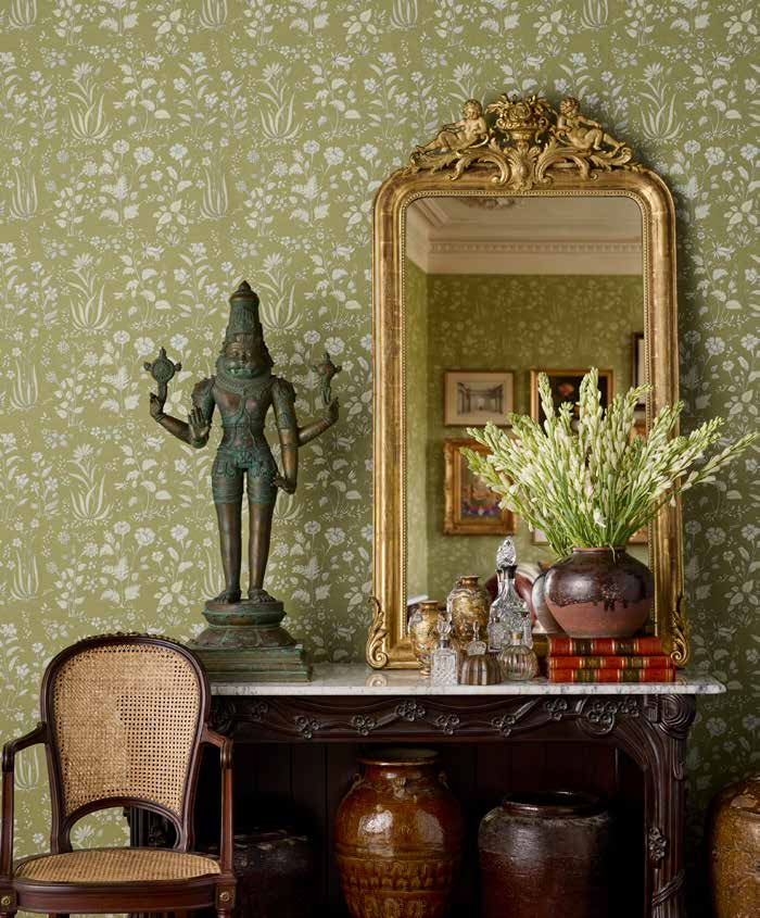 Sabyasachi Mogholsrai wallpaper from A Masterful Revival styled in a room, VRSA