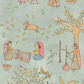 'Mithila' Wallpaper in Sage