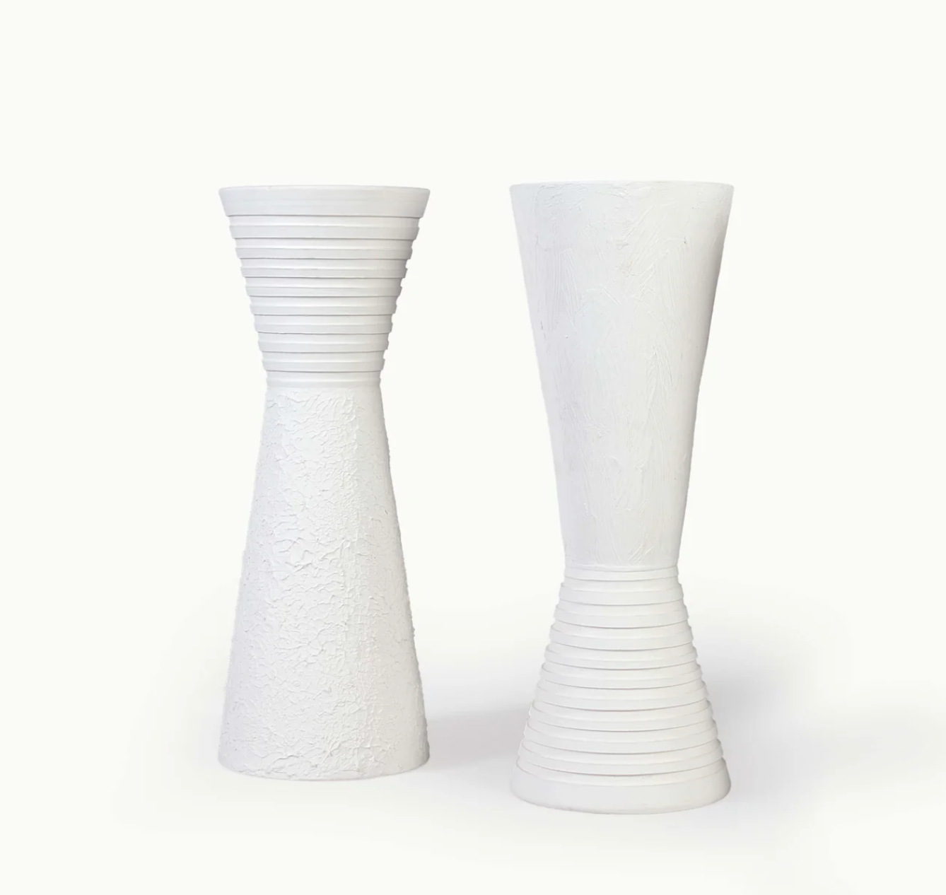 White Terracotta Vases (Set of 2)