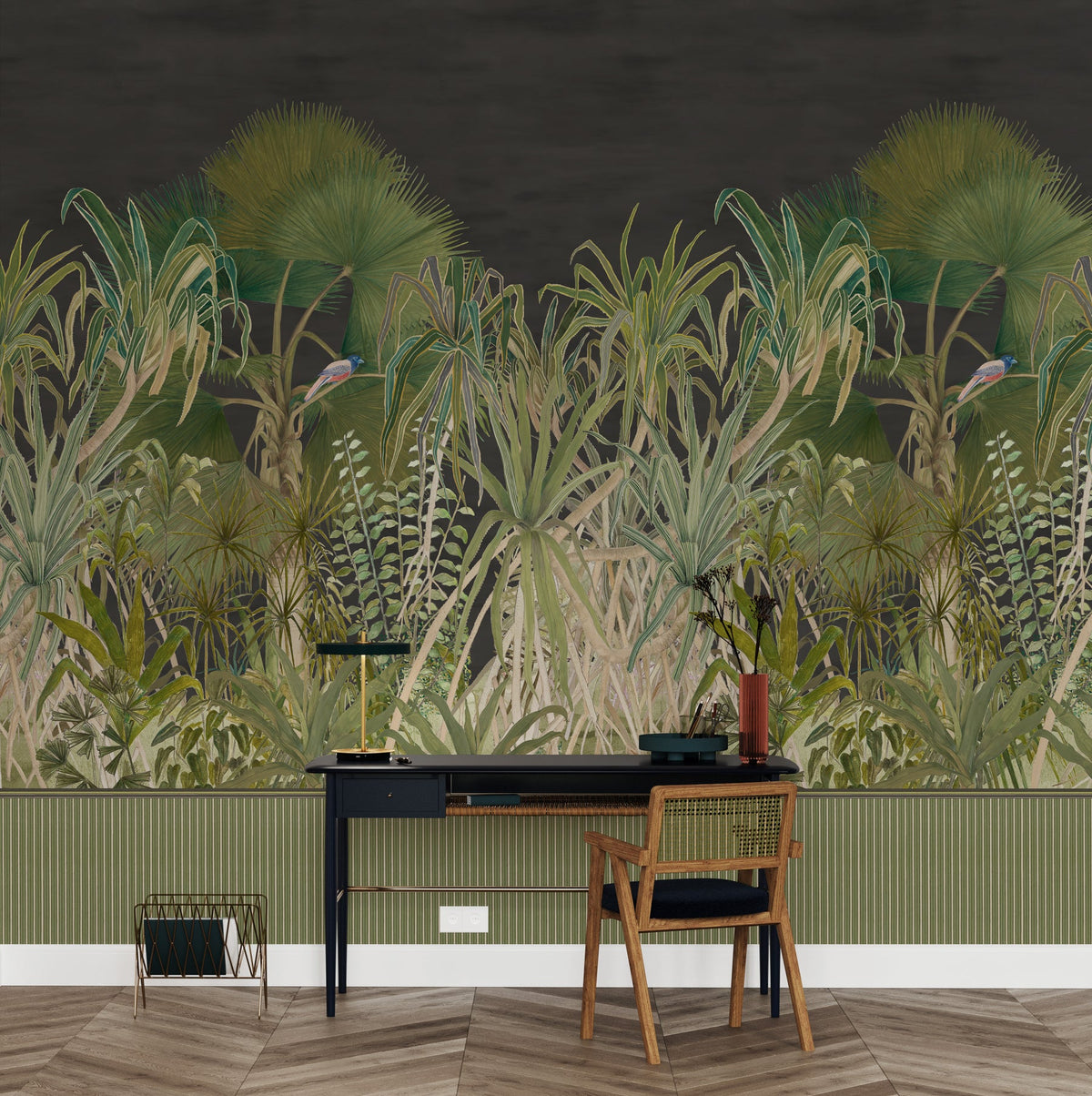 Summer Night wallpaper by Tilla for Nilaya styled in a room, VRSA