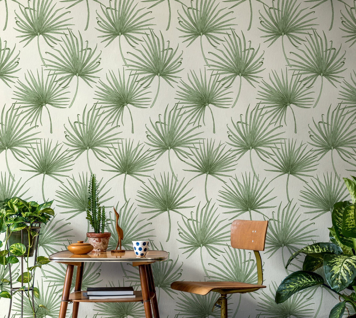 It's a Tropical Thing wallpaper by Tilla for Nilaya styled in a room, VRSA