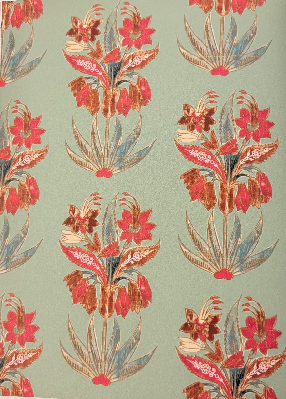 'Agra Iris' wallpaper by Tilla in Jade