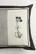 Black & White Cotton Hand Block Printed Cushion Covers (Set Of 2)
