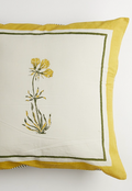 Yellow & White Floral Printed Cushion Covers (Set Of 2)