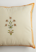 Yellow & White Hand Block Printed Cushion Covers (Set of 2)