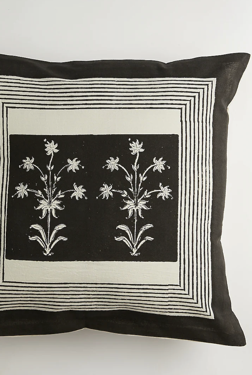 Black & White Floral Printed Cushion Covers (Set of 2)
