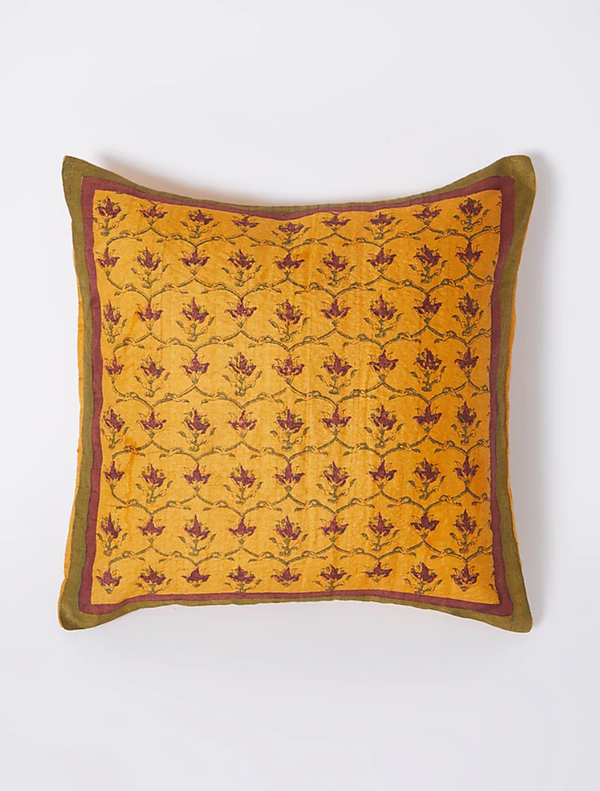 Spectra Yellow Tussar Cushion Covers (Set of 2)
