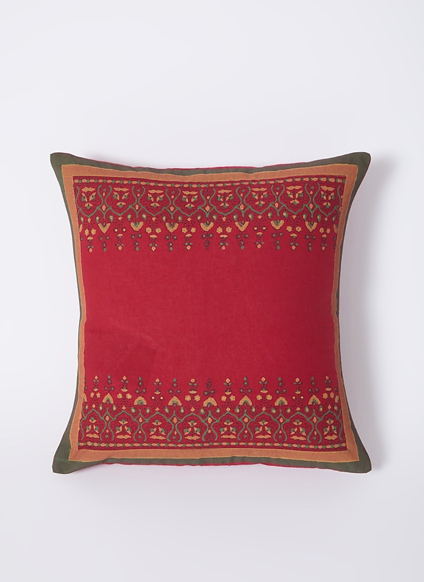 Red Cotton Cushion Covers (Set of 2)