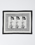 White & Black Cotton Table Mat Set (Set of 6)